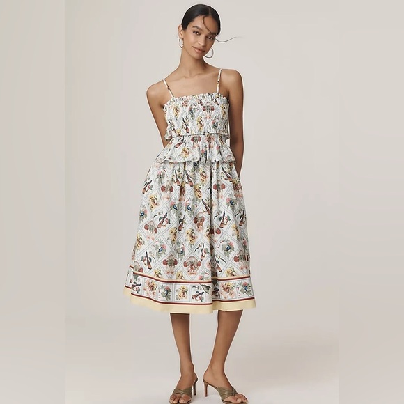 Anthropologie Dresses & Skirts - By Anthropologie Smocked Peplum Midi Dress
